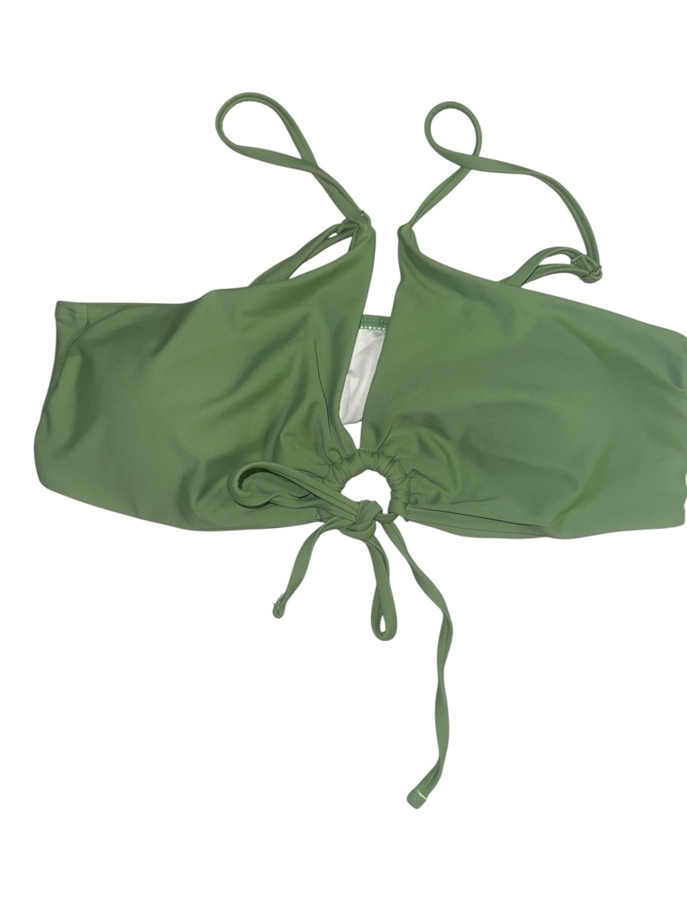 Green Tie-Front Bikini Top